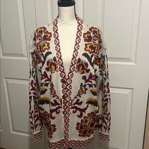 Farm Rio Floral Patterned Cardigan Sweater- S